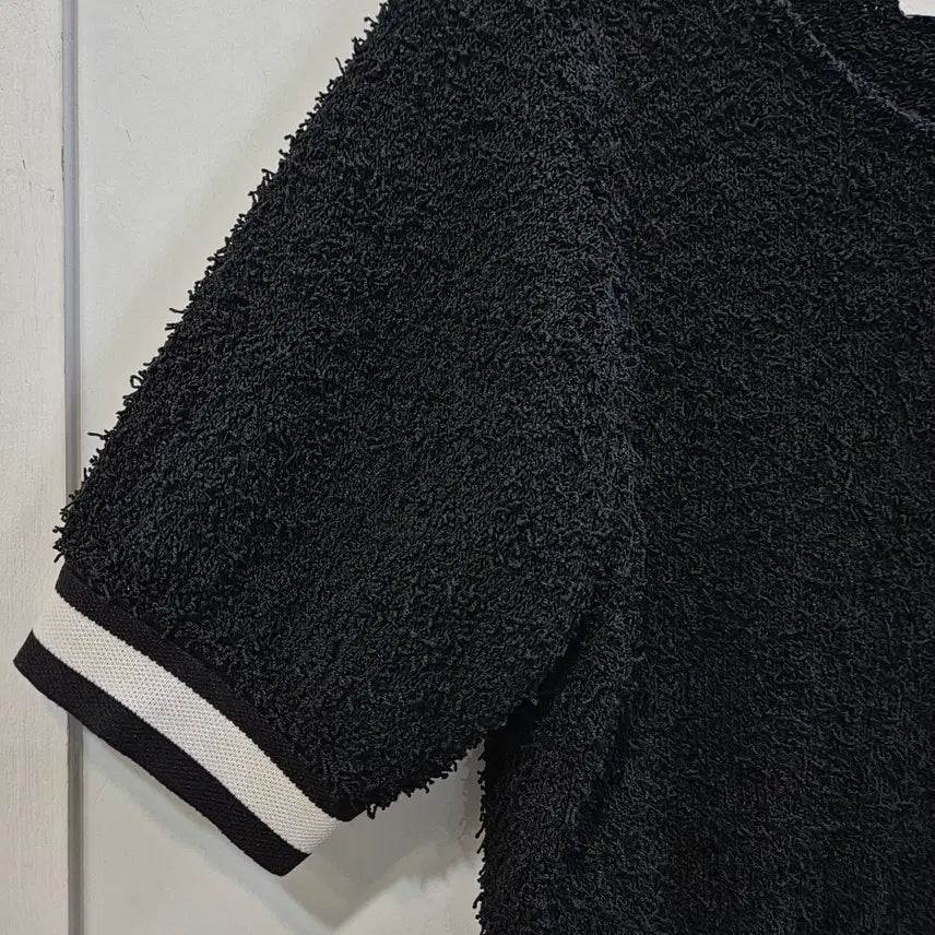 [BUNJANG] SJYP Crop Boucle Knit Top / SJYP 크롭 반팔 부클 니트티
