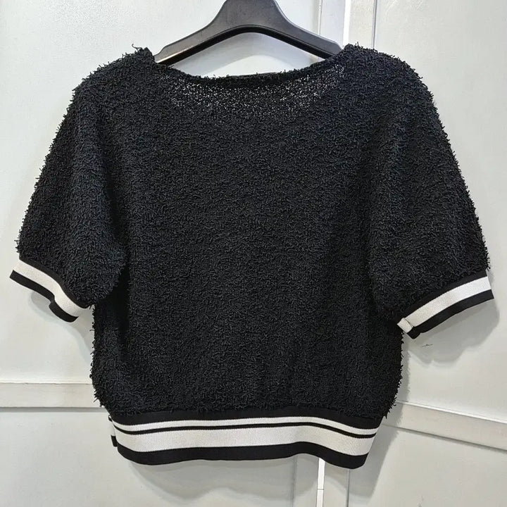 [BUNJANG] SJYP Crop Boucle Knit Top / SJYP 크롭 반팔 부클 니트티