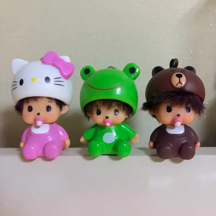 [BUNJANG] Monchhichi Doll Keychain Set / 몬치치 인형 키링 3종 세트