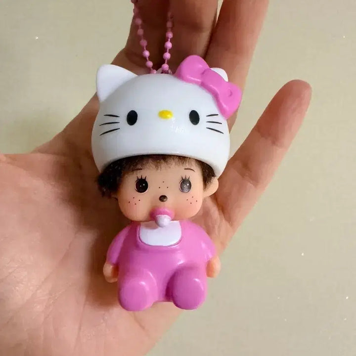 [BUNJANG] Monchhichi Doll Keychain Set / 몬치치 인형 키링 3종 세트