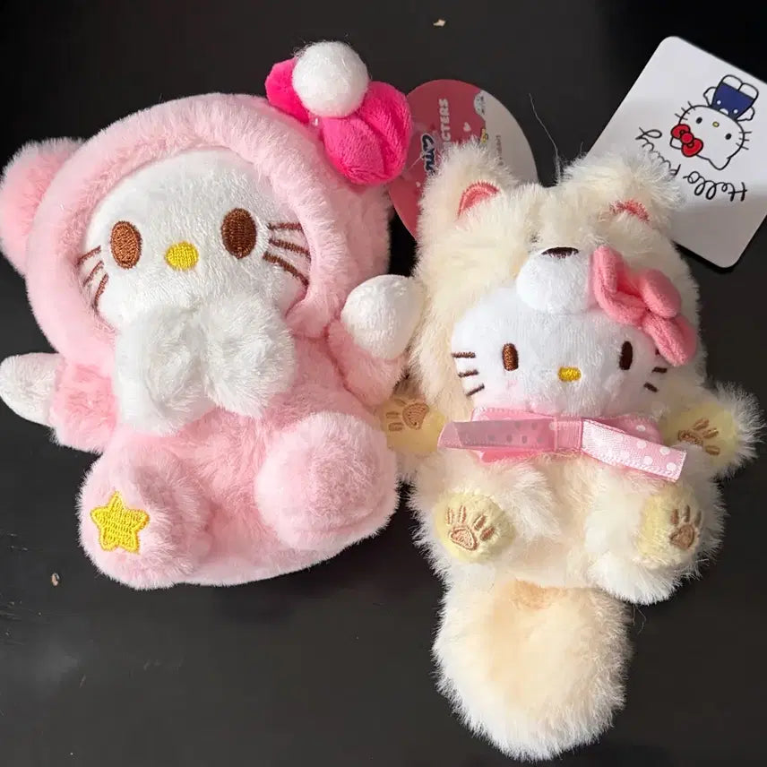 [SOLD OUT] 헬로키티 핑크 여우 봉제인형 키링 일괄판매
