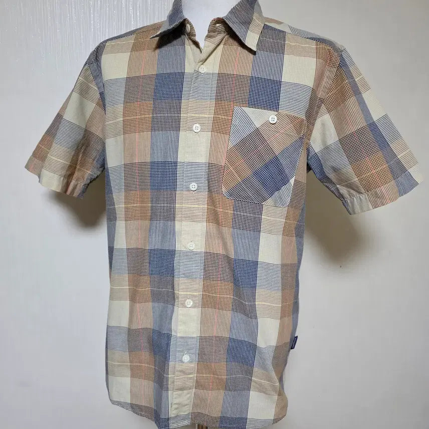 [BUNJANG] Patagonia Organic Cotton Checkered Short Sleeve Shirt (S) / 파타고니아 오가닉코튼 체크 반팔셔츠 사이즈 ( S  )