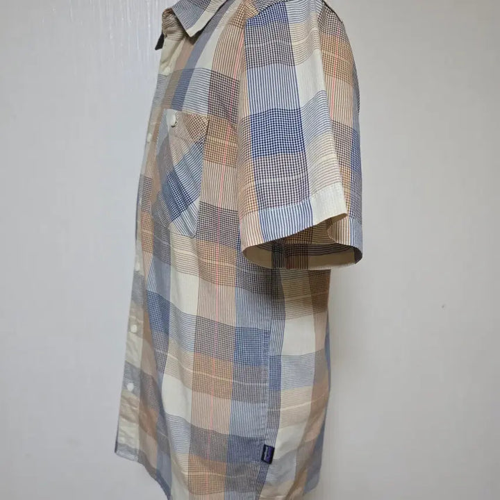 [BUNJANG] Patagonia Organic Cotton Checkered Short Sleeve Shirt (S) / 파타고니아 오가닉코튼 체크 반팔셔츠 사이즈 ( S  )