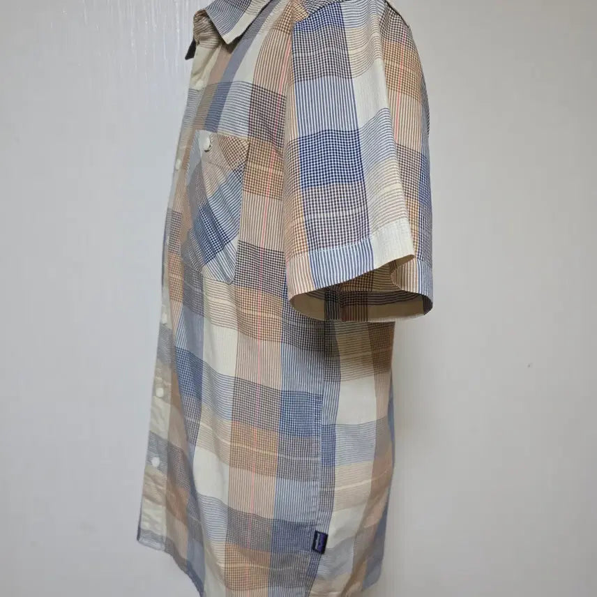 [BUNJANG] Patagonia Organic Cotton Checkered Short Sleeve Shirt (S) / 파타고니아 오가닉코튼 체크 반팔셔츠 사이즈 ( S  )