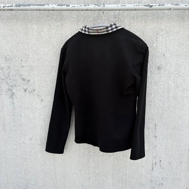 [BUNJANG] Burberry 00s Vintage Nova Check Collar Frill Long Sleeve Top XL / XL)버버리 00s 올드스쿨 금장빅로고 노바패턴카라 프릴 롱슬리브