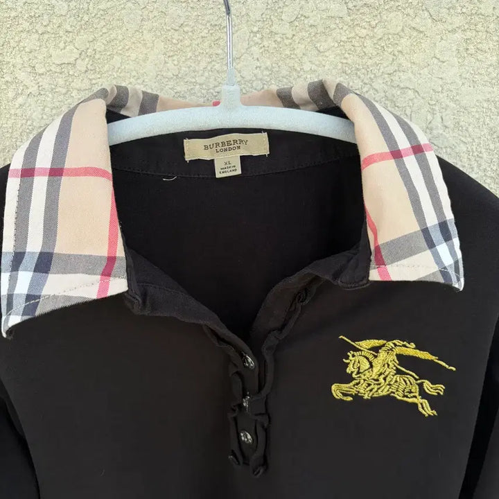 [BUNJANG] Burberry 00s Vintage Nova Check Collar Frill Long Sleeve Top XL / XL)버버리 00s 올드스쿨 금장빅로고 노바패턴카라 프릴 롱슬리브