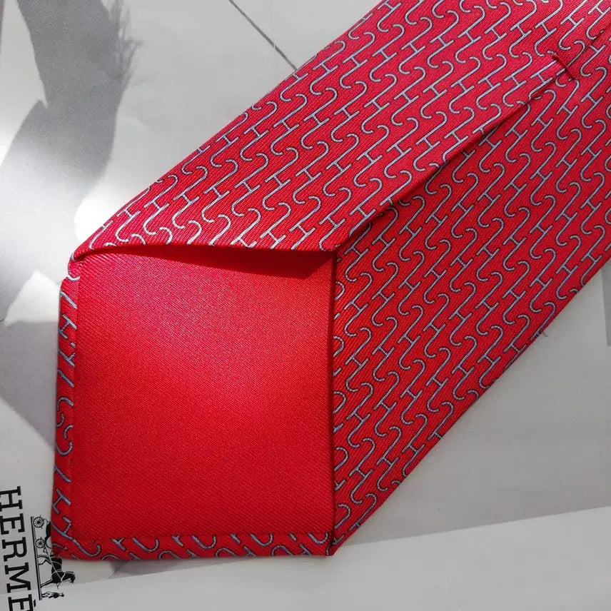 [SOLD OUT] 에르메스 실크 진핑크 H모티브 패턴 넥타이 8cm A+등급 K2591
