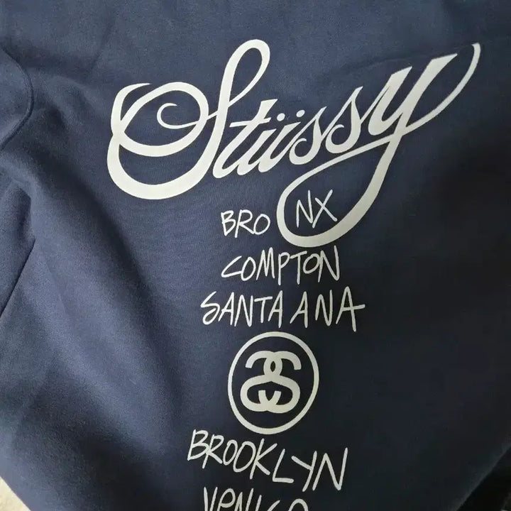 [BUNJANG] Stussy World Tour Hoodie Navy L / 스투시 월드투어 후드집업 네이비 L