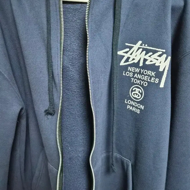 [BUNJANG] Stussy World Tour Hoodie Navy L / 스투시 월드투어 후드집업 네이비 L