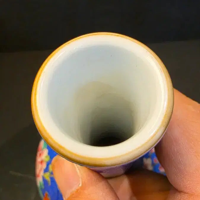 [BUNJANG] Enamel Enameled Porcelain Vase with Bird and Flower Design / 260423-5 법랑 화조도 조각지 장경병