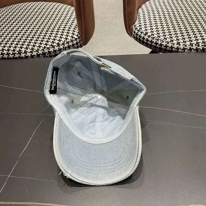 [BUNJANG] Saint Laurent Damaged Denim Baseball Cap / 생로랑(YSL) 데미지 데님 야구 모자