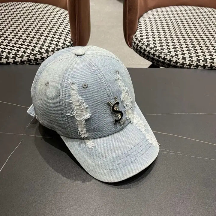 [BUNJANG] Saint Laurent Damaged Denim Baseball Cap / 생로랑(YSL) 데미지 데님 야구 모자