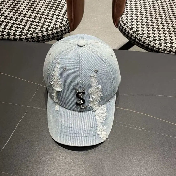 [BUNJANG] Saint Laurent Damaged Denim Baseball Cap / 생로랑(YSL) 데미지 데님 야구 모자