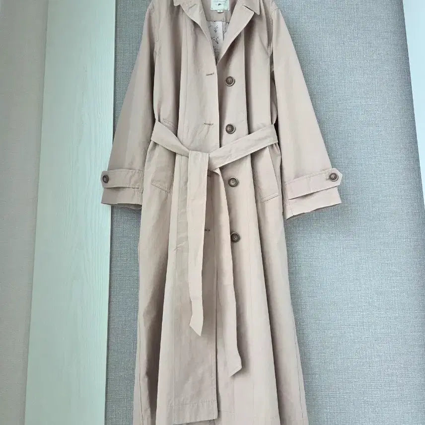 [BUNJANG] Thursday Island Lace Panel Trench Long Coat / 써스데이 아일랜드 레이스배색 트렌치 롱코트