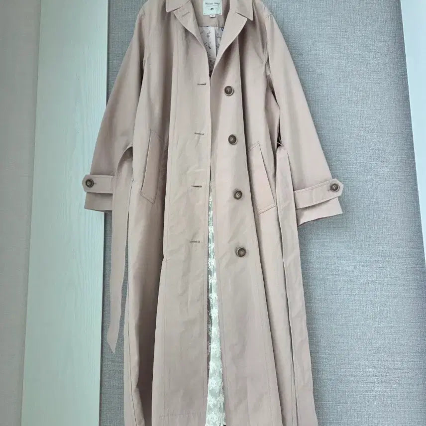 [BUNJANG] Thursday Island Lace Panel Trench Long Coat / 써스데이 아일랜드 레이스배색 트렌치 롱코트