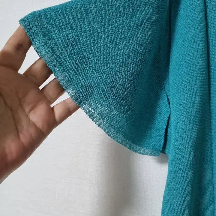 [BUNJANG] Cap Sleeve Rayon Blend Knit Top - Mint Green / 캡소매 인견혼방 니트 66