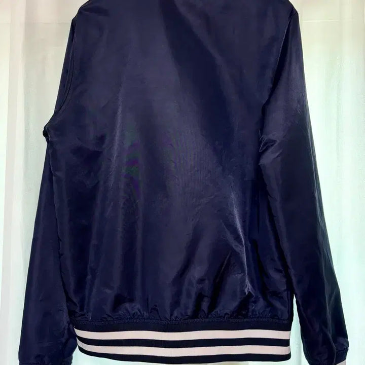 [BUNJANG] Champion Navy Satin Varsity Jacket (Size S) / 챔피온 네이비색 새틴 바시티 빈티지 자켓 S