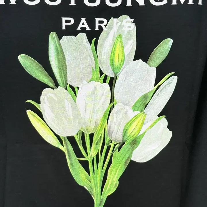 [SOLD OUT] (새상품)우영미 플라워 프린트 백로고 티셔츠 (5장일괄 구매시 이상품 드