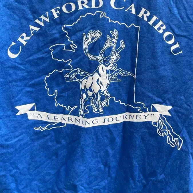 [BUNJANG] 90s Hanes Crawford Caribou Blue T-Shirt / 90s [Hanes] 크로포드 카리부 블루 티셔츠