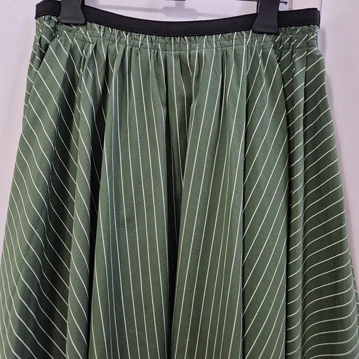 [BUNJANG] Time Stripe Flare Long Skirt / 타임 스트라이프 플레어 롱스커트