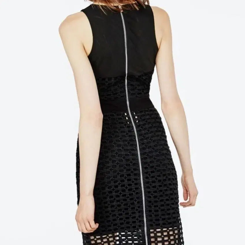[BUNJANG] Maje Punching Black Dress / 마쥬 펀칭 블랙 원피스