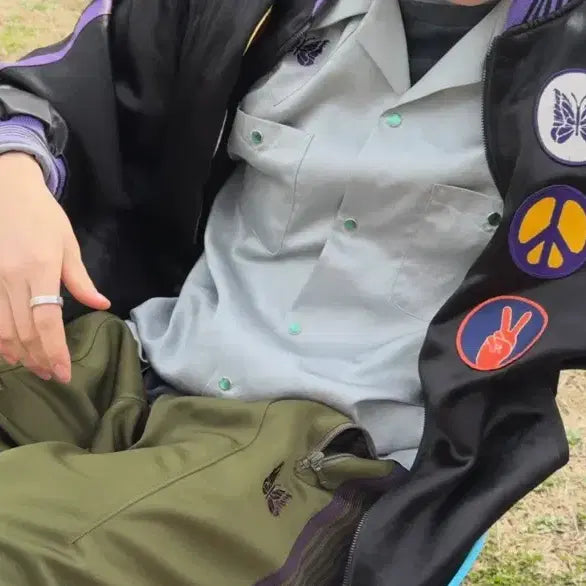 [BUNJANG] Needles Acetate Satin Award Jacket / 니들스 아세테이트 사틴 어워드 자켓