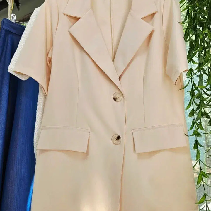 [BUNJANG] Ivory Short Sleeve Span Jacket (Size 55) / [새상품]아이보리 반팔 스판 자켓(55)