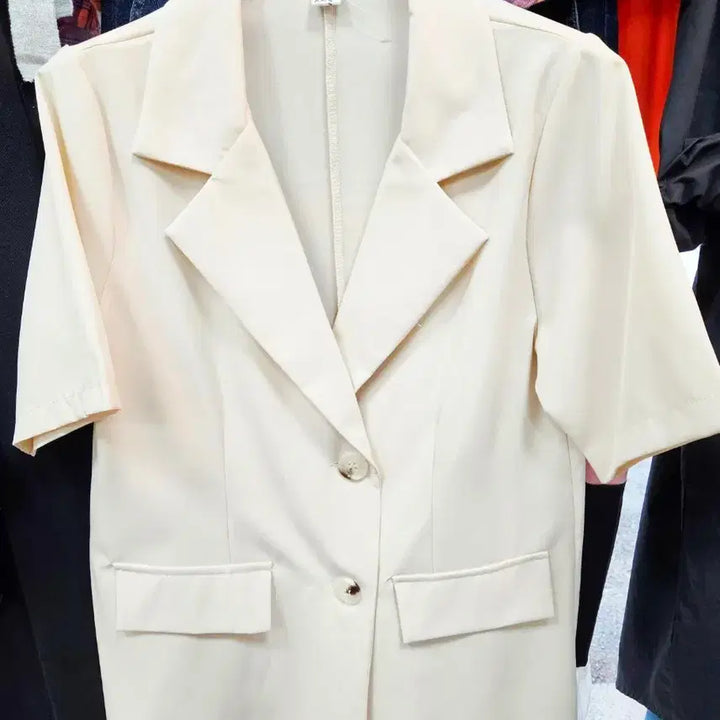 [BUNJANG] Ivory Short Sleeve Span Jacket (Size 55) / [새상품]아이보리 반팔 스판 자켓(55)