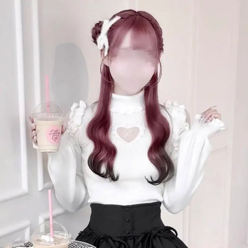 [BUNJANG] Honey Mew Michelle Macaron Heart Cut Turtleneck Knit Sweater / honey mew 허니뮤 미셸마카롱 하트컷니트 양산형지뢰계스나계리즈리사