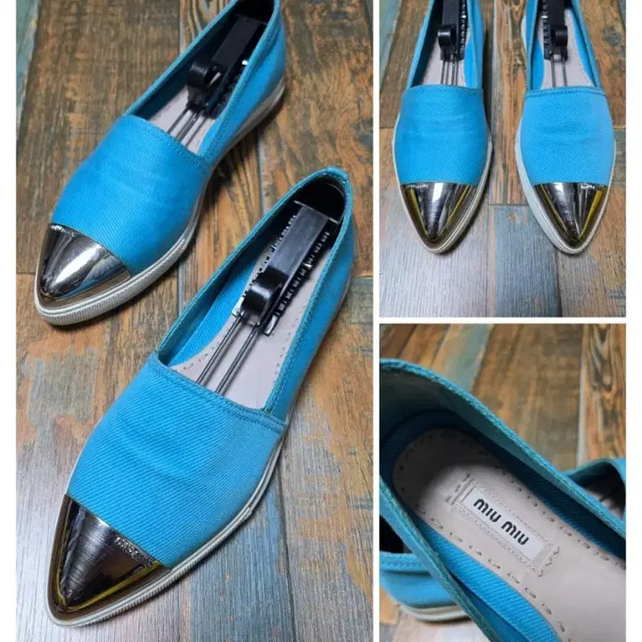 [SOLD OUT] (정품) 미우미우 메탈토 슬립온 / 민트 블루 컬러 / (235)