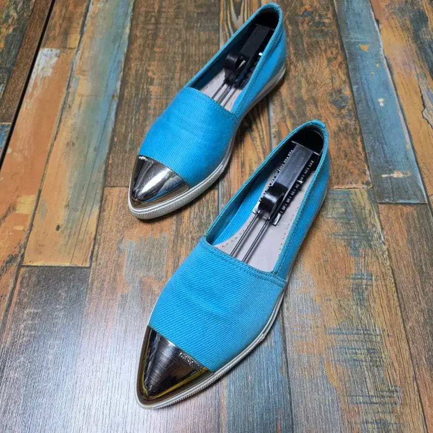 [SOLD OUT] (정품) 미우미우 메탈토 슬립온 / 민트 블루 컬러 / (235)