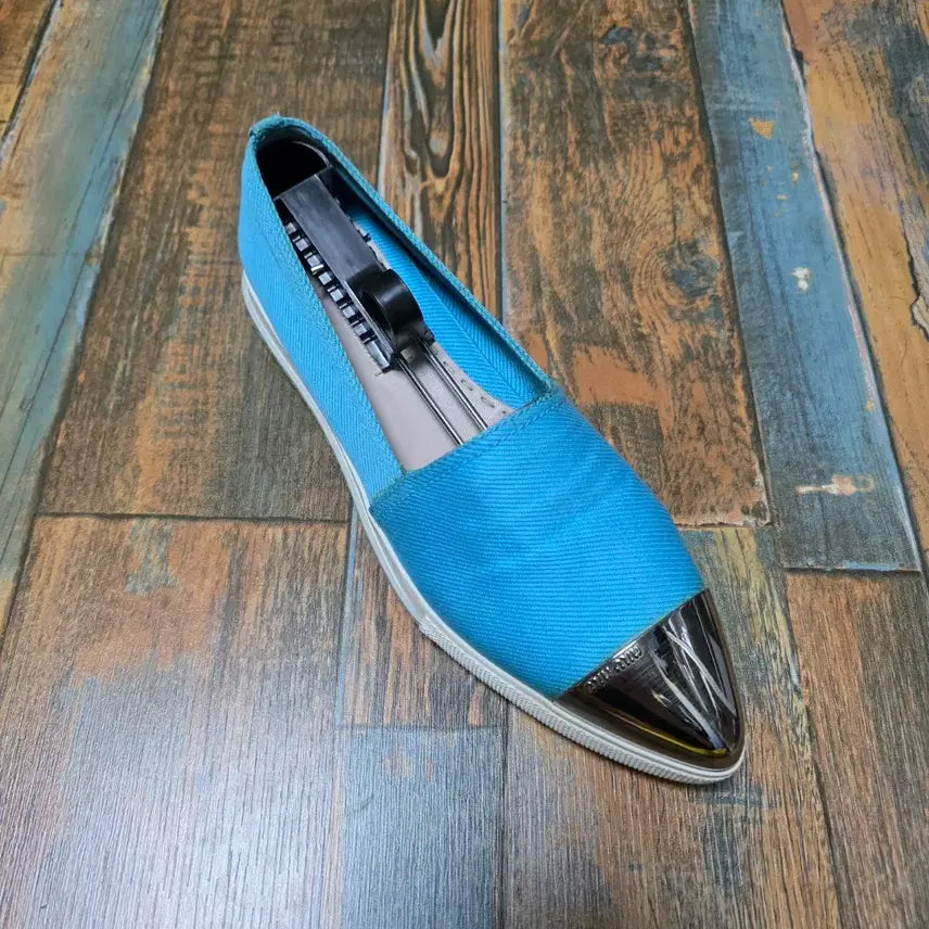 [SOLD OUT] (정품) 미우미우 메탈토 슬립온 / 민트 블루 컬러 / (235)