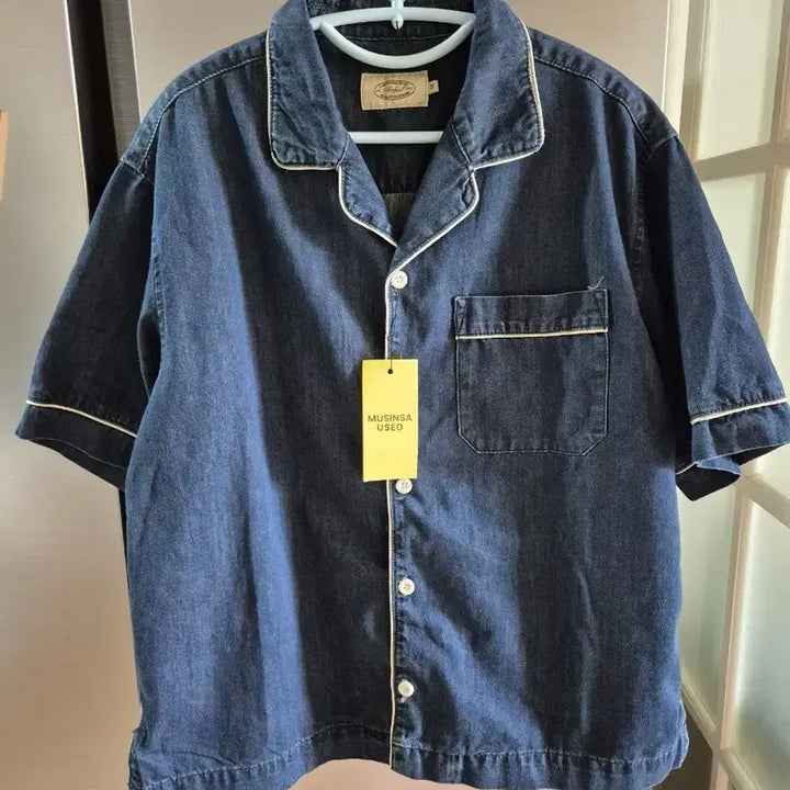 [BUNJANG] AMPPIST Denim Open Collar Short Sleeve Shirt/Jacket (Relaxed Fit) / [무신사/암피스트] 데님 오픈카라 반팔 셔츠/자켓 (여유핏)