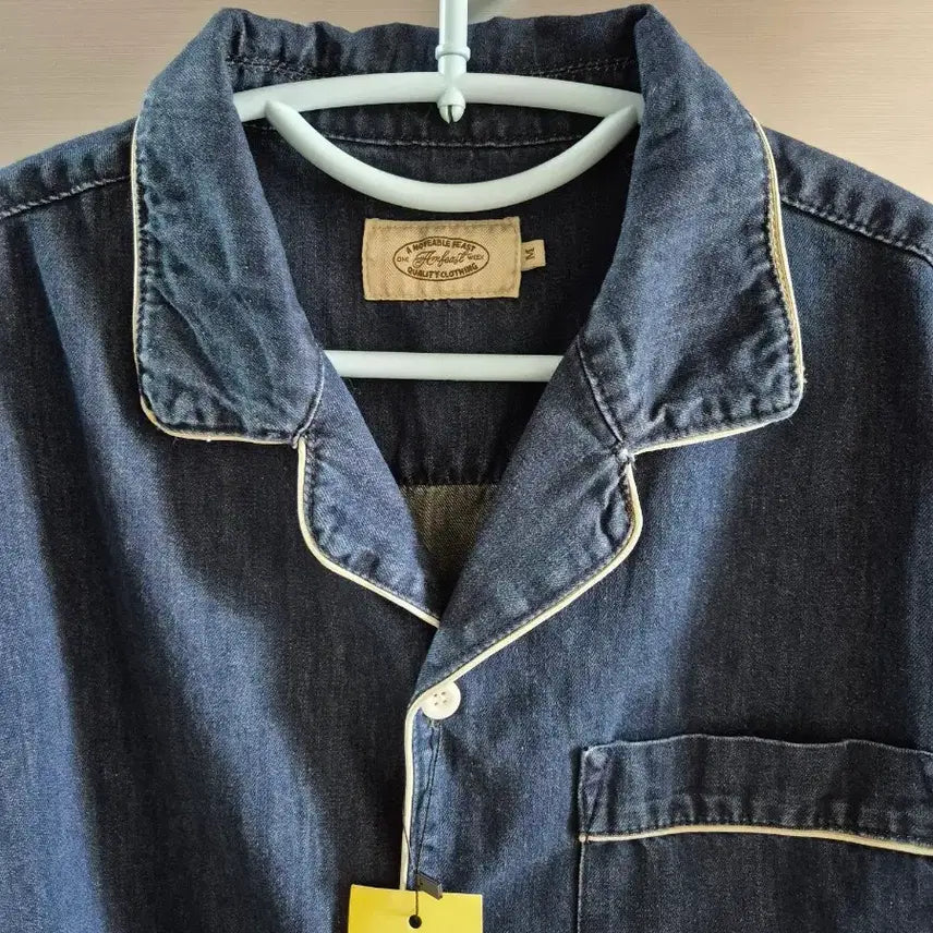 [BUNJANG] AMPPIST Denim Open Collar Short Sleeve Shirt/Jacket (Relaxed Fit) / [무신사/암피스트] 데님 오픈카라 반팔 셔츠/자켓 (여유핏)