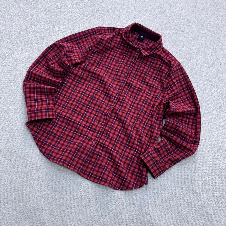 [BUNJANG] 100 Mille Golf Check Pattern Long Sleeve Shirt / 100 밀레골프 체크패턴 긴팔 셔츠 0424E