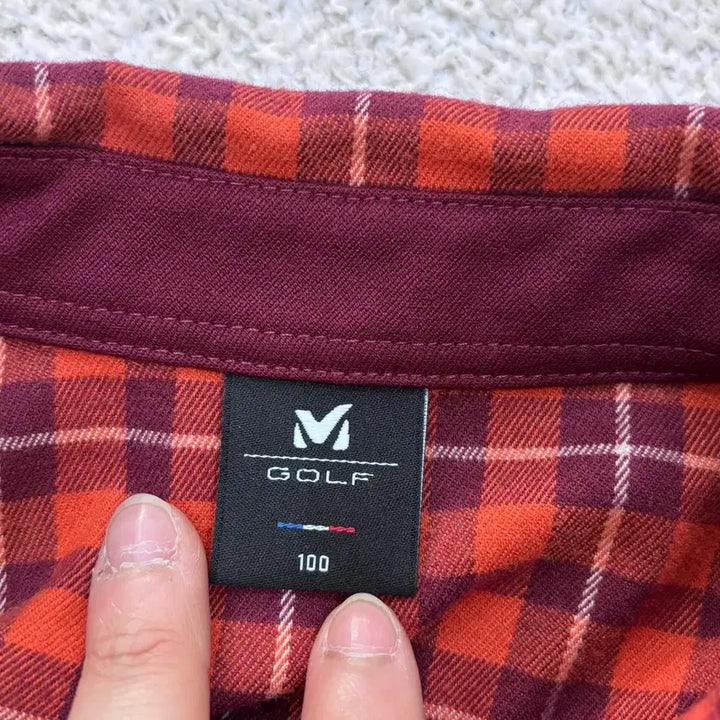 [BUNJANG] 100 Mille Golf Check Pattern Long Sleeve Shirt / 100 밀레골프 체크패턴 긴팔 셔츠 0424E