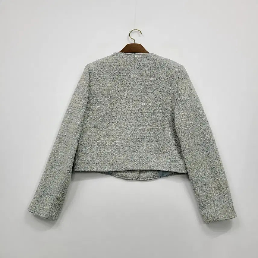 [BUNJANG] Flutter Tweed Jacket - Blue / FLUTTER 플러터 노카라 트위드 자켓 블루/도매택/프리/앨리스/109