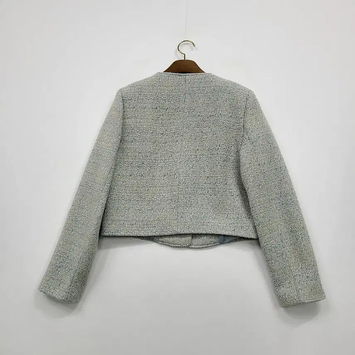 [BUNJANG] Flutter Tweed Jacket - Blue / FLUTTER 플러터 노카라 트위드 자켓 블루/도매택/프리/앨리스/109