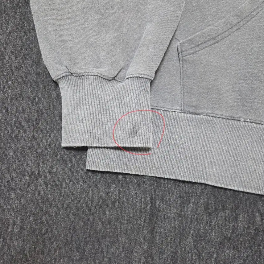 [BUNJANG] Oversized Fit Hooded Sweatshirt (Charcoal) - Size S / 오버핏 후드 스웻셔츠(챠콜)