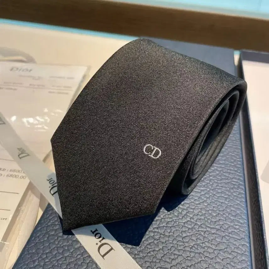 [BUNJANG] Dior CD Logo Black Tie / 디올  CD 로고 레터 남성 블랙 넥타이