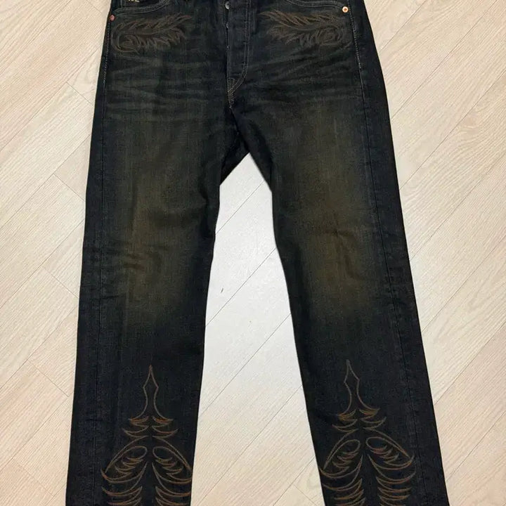 [BUNJANG] RRL Western Embroidered Denim Jeans 31x30 / RRL 웨스턴 자수 데님 31x30