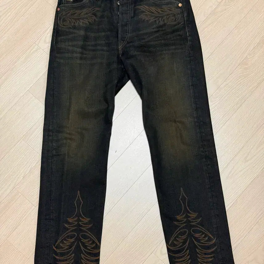 [BUNJANG] RRL Western Embroidered Denim Jeans 31x30 / RRL 웨스턴 자수 데님 31x30