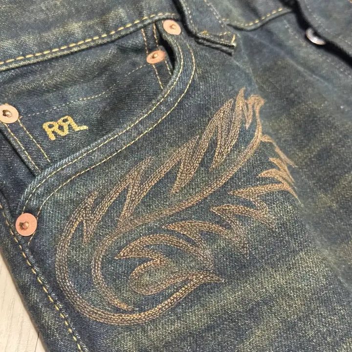 [BUNJANG] RRL Western Embroidered Denim Jeans 31x30 / RRL 웨스턴 자수 데님 31x30