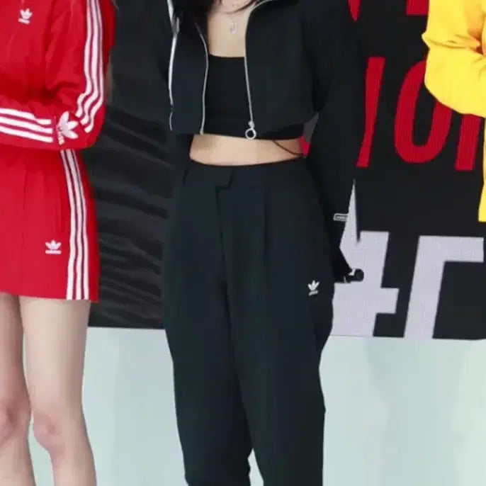 [BUNJANG] Adidas Black Pleats Wide Pants / 아디다스 블랙 플리츠 와이드 팬츠