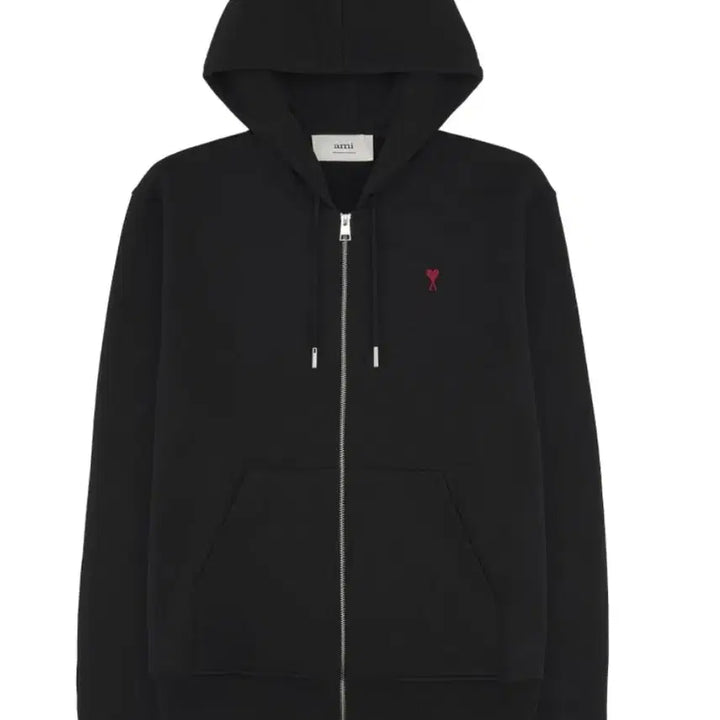 [BUNJANG] AMI Small Heart Logo Hoodie Black / 아미 스몰 하트 로고 후드집업 블랙