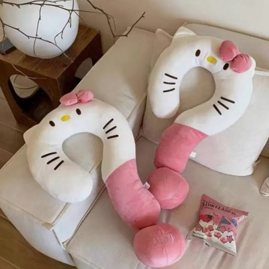 [BUNJANG] Hello Kitty Question Mark Neck Pillow / 헬로키티 물음표 목베게