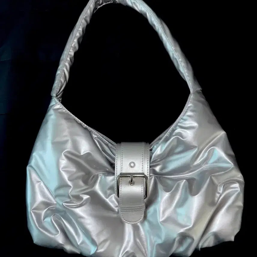 [BUNJANG] Squareline Palette Bag Silver Shoulder Bag / 스퀘어라인 팔레백 실버 숄더백 가방