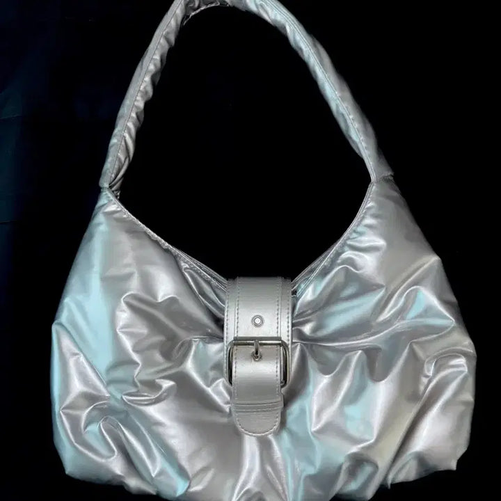 [BUNJANG] Squareline Palette Bag Silver Shoulder Bag / 스퀘어라인 팔레백 실버 숄더백 가방