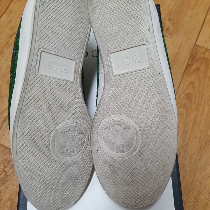 [BUNJANG] Gucci Glitter Sneakers / 구찌 스니커즈 화이트 그린/레드 글리터