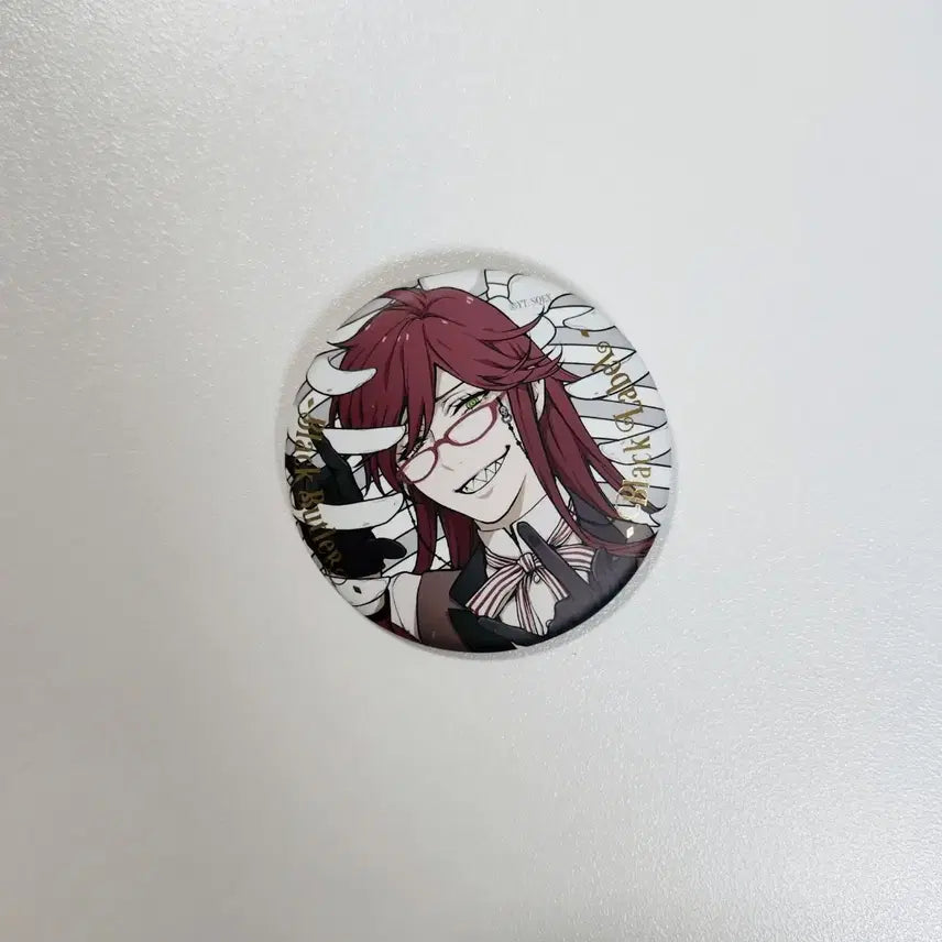 [BUNJANG] Black Butler Grell Bone &amp; Flower Trading Can Badge / 흑집사 블랙라벨 그렐 Bone &amp; Flower 트레이딩 캔뱃지 양도
